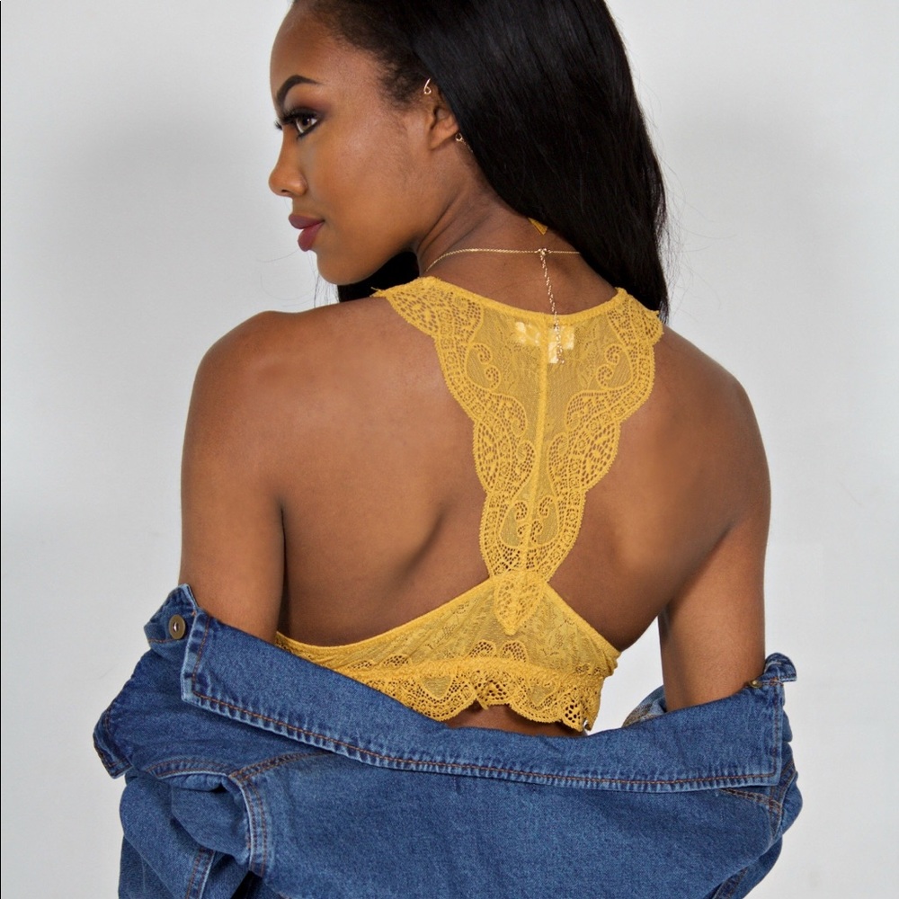 Mustard Lace Bralette